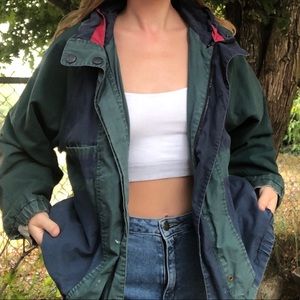 Vintage Army Green Reversible Coat